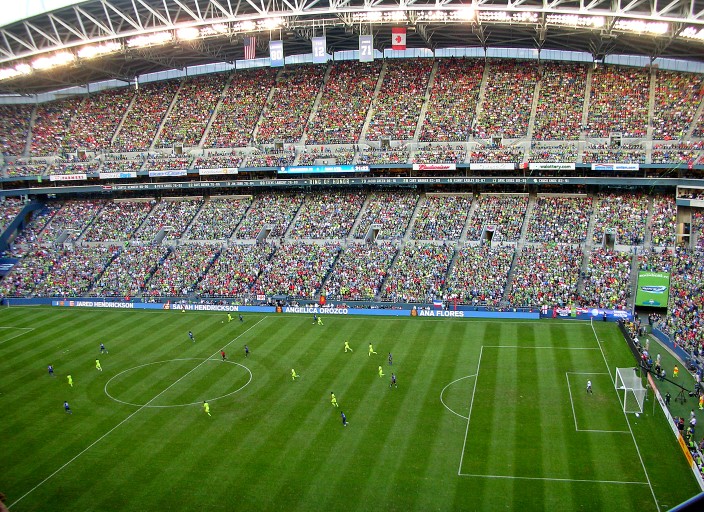 Seattle Sounders taking on Manchester United